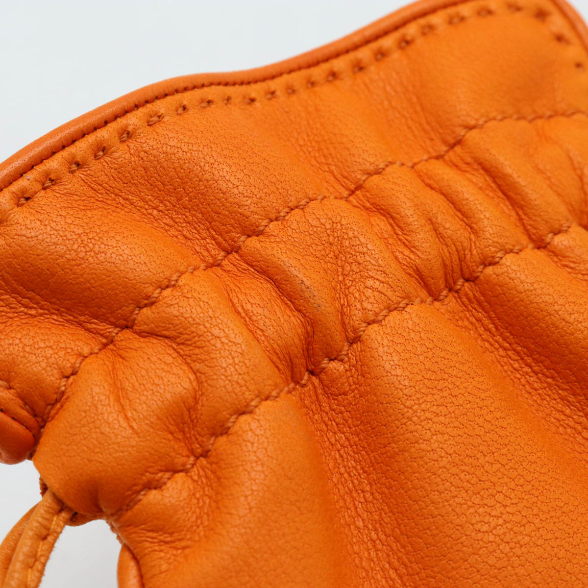 Hermes Leather Mini Drawstring Pouch