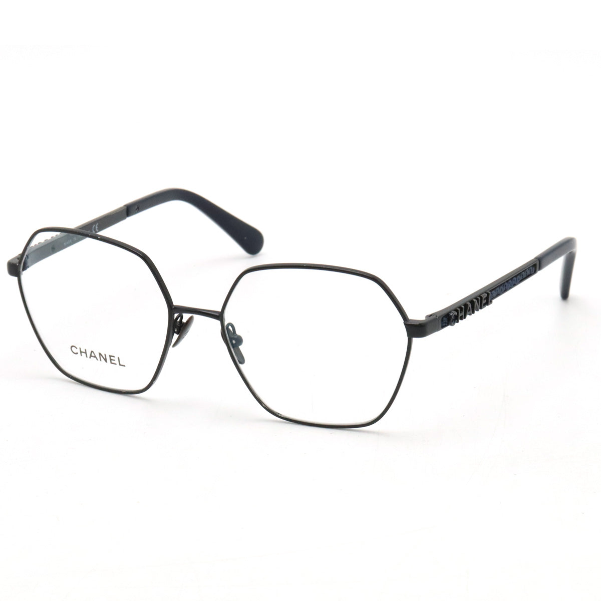 Chanel Eyeglasses Hexagon Frame Black Dark Navy 2204 in Pristine Condition