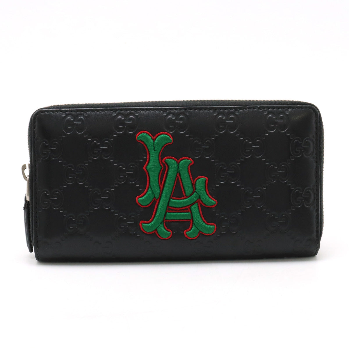 Gucci Shima Leather LA Angels MLB Zip Wallet Black