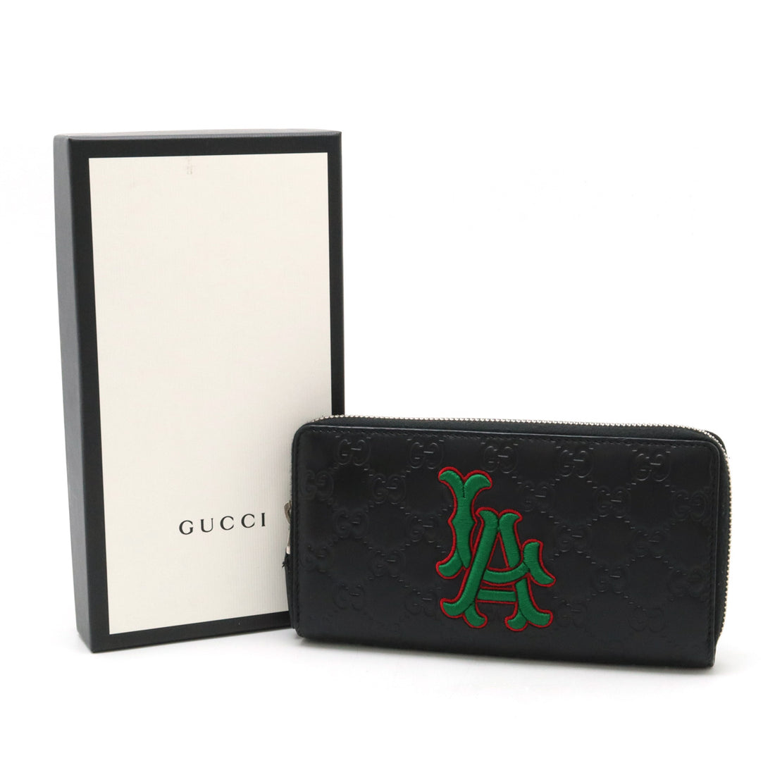 Gucci Shima Leather LA Angels MLB Collaboration Zip-Around Wallet 547791