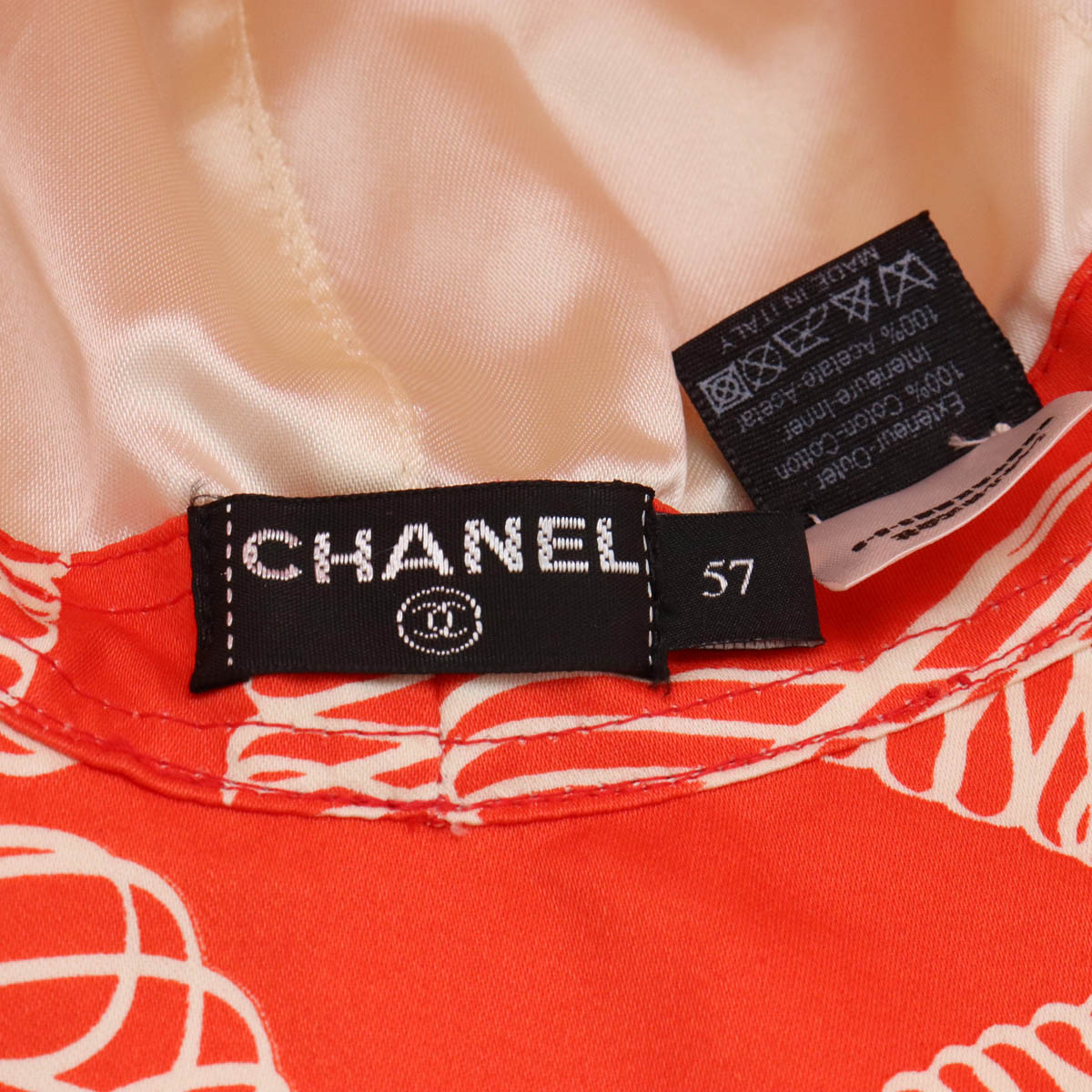 Chanel Coco Mark Hat Vermilion White