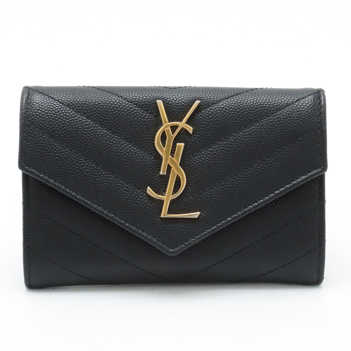 Yves Saint Laurent Leather Monogram Coin Case Card Holder in Very Good Condition