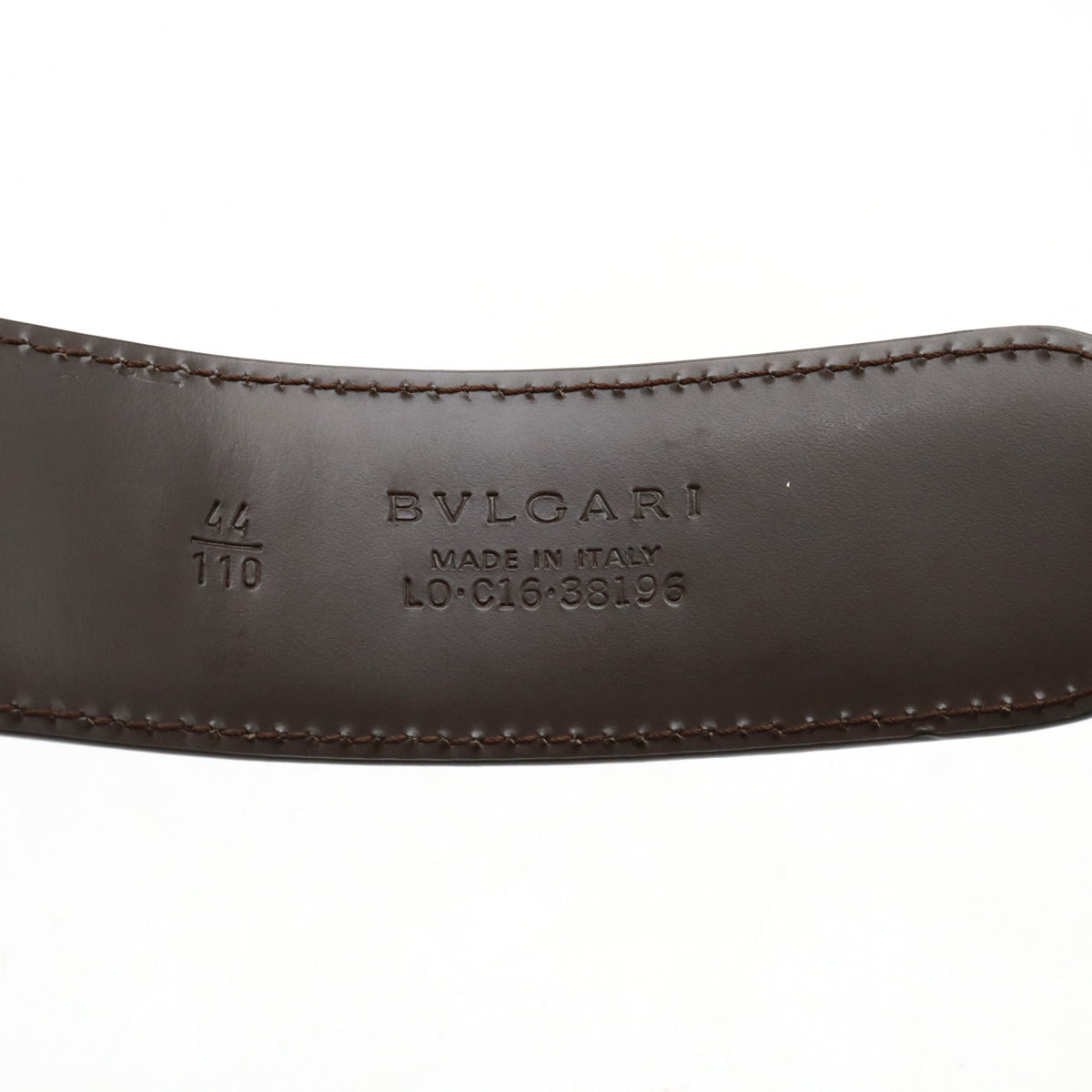 Bvlgari Bvlgari Belt Leather Dark Brown Silver Buckle in Great Condition