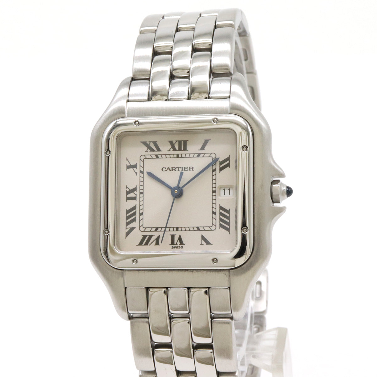 Cartier Panthere LM SS Quartz Date Ivory Dial Watch W25032P5 in Pristine Condition