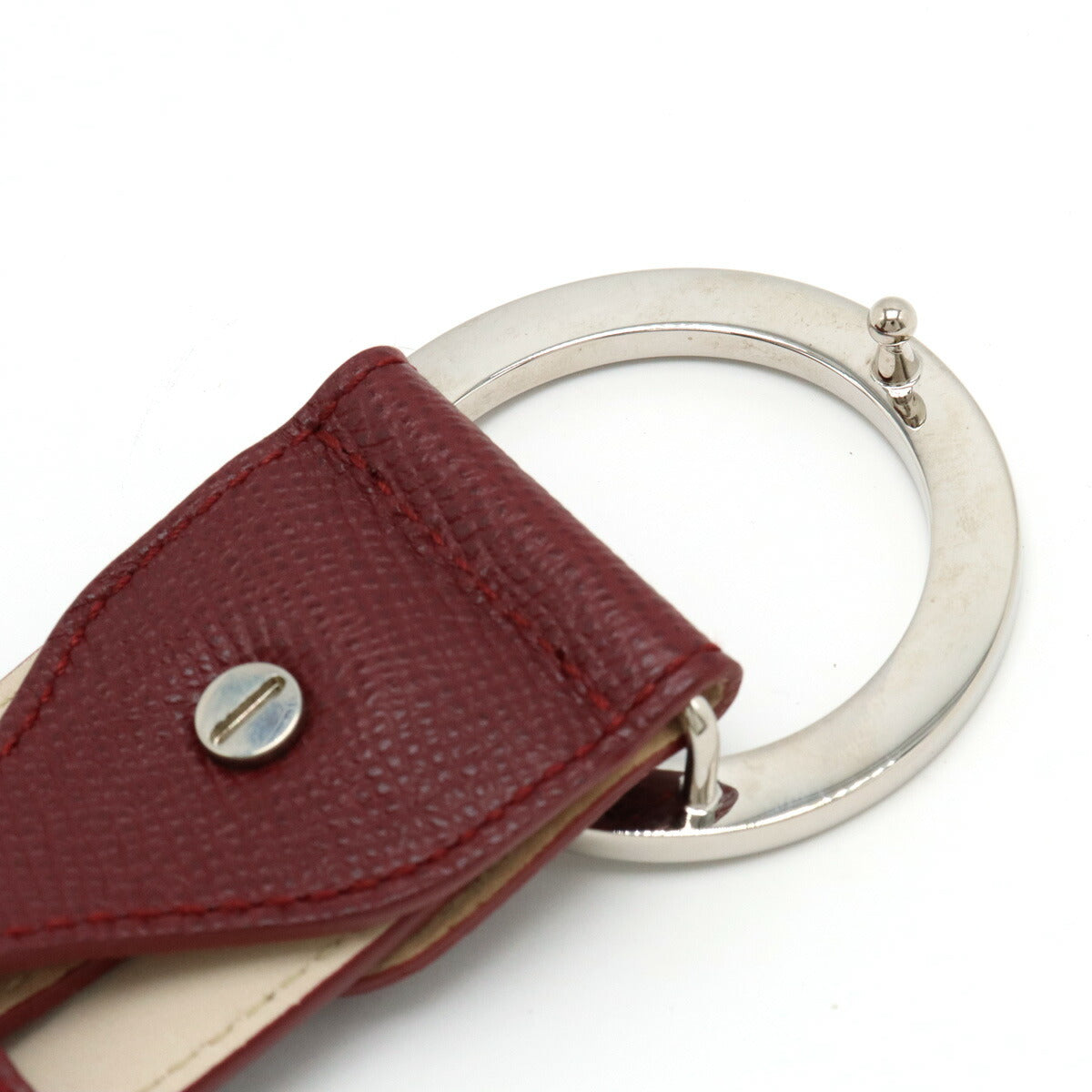 Bvlgari Leather Belt Round Logo Buckle Bordeaux