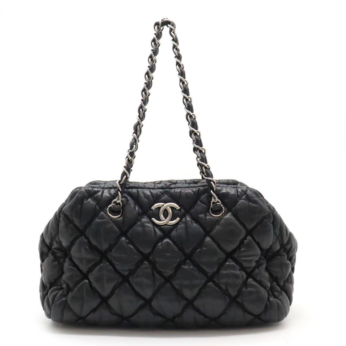 Chanel Leather Bubble Quilt Coco Mark Chain Shoulder Bag in Very Good Condition