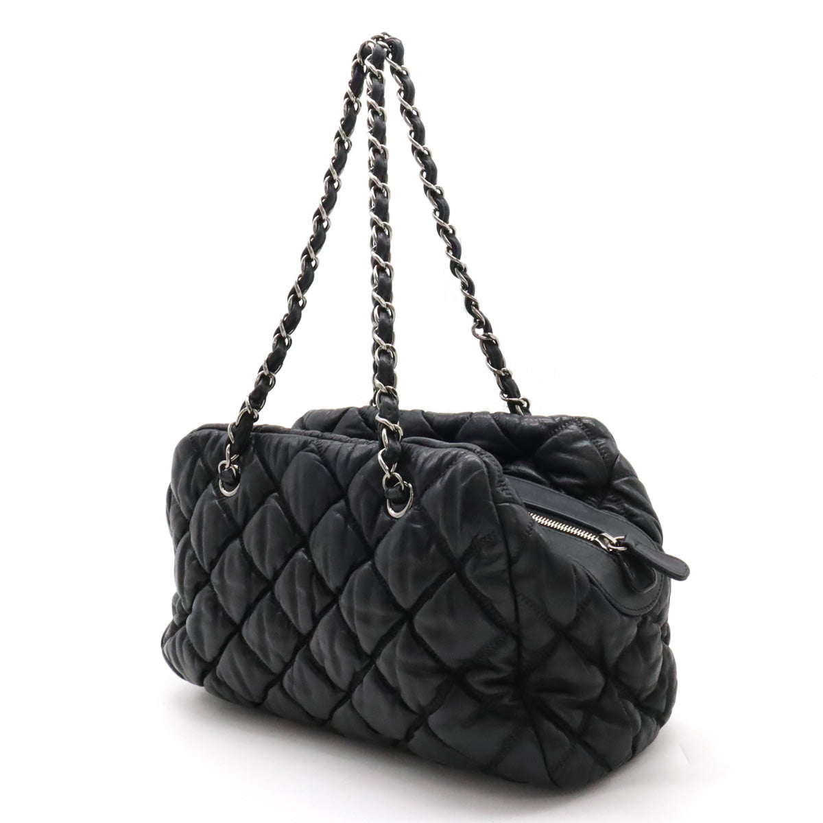 Chanel Leather Bubble Quilt Coco Mark Chain Shoulder Bag in Very Good Condition