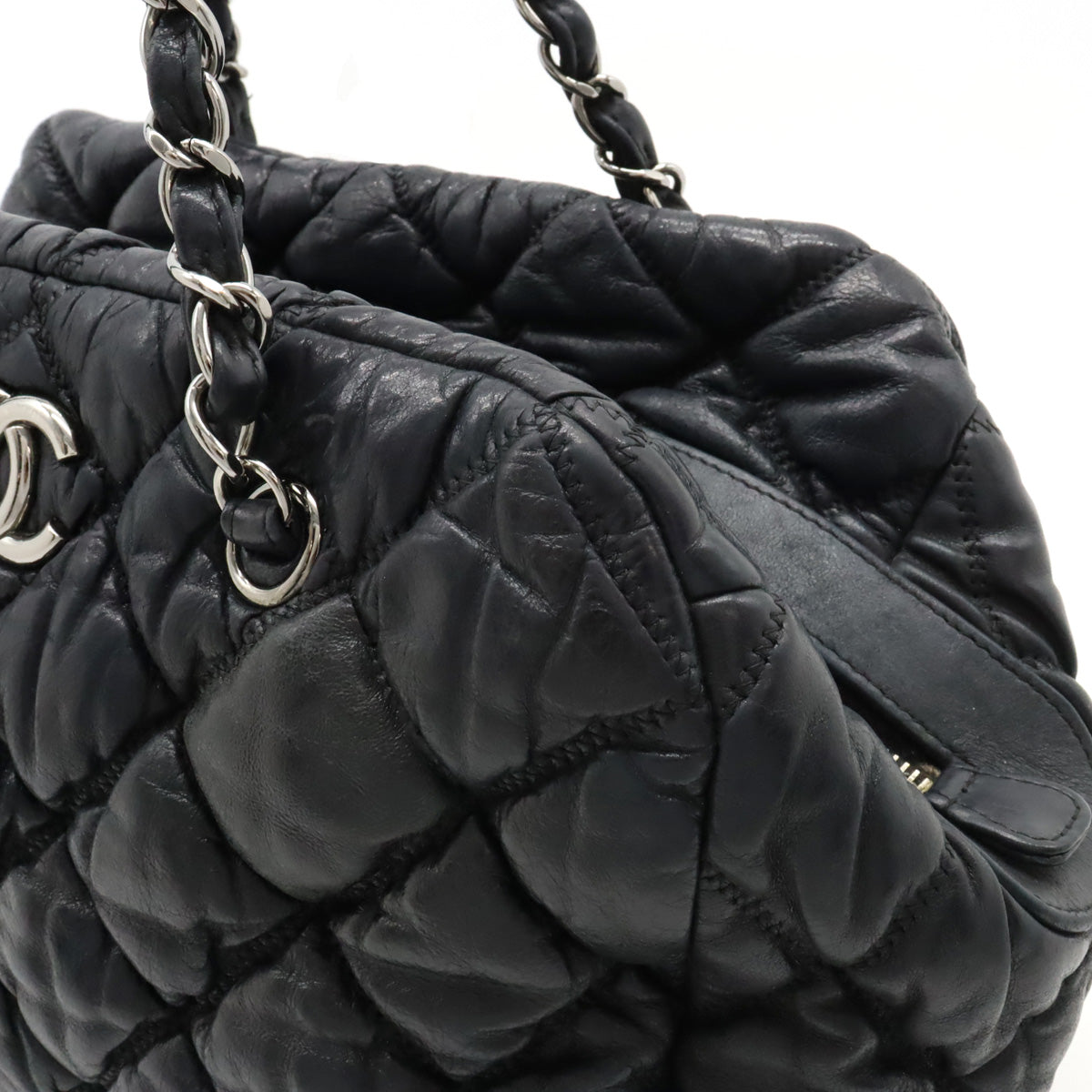 Chanel Leather Bubble Quilt Coco Mark Chain Shoulder Bag in Very Good Condition