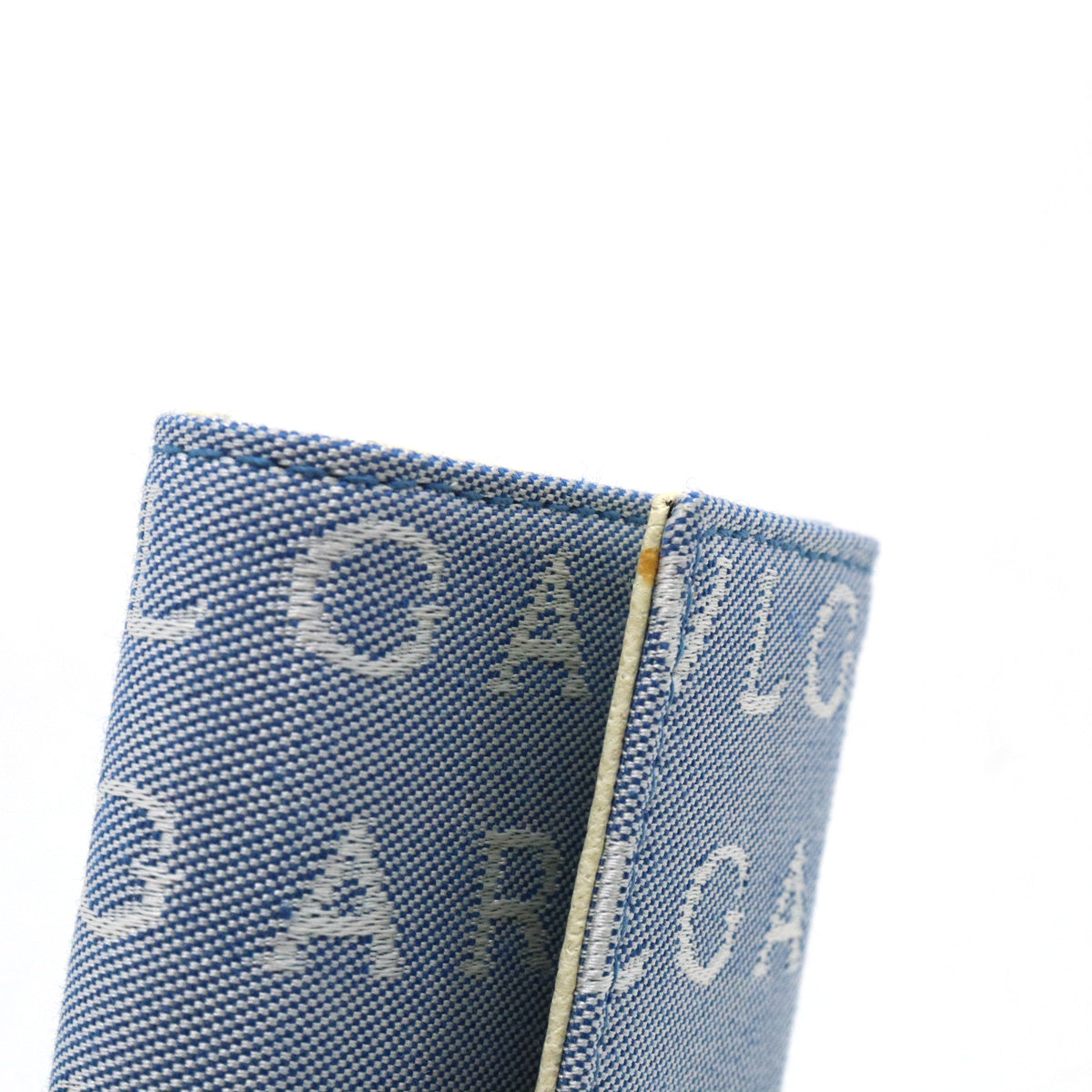 Bvlgari Rettare Logomania 6 Key Case Canvas Leather Light Blue in Pristine Condition