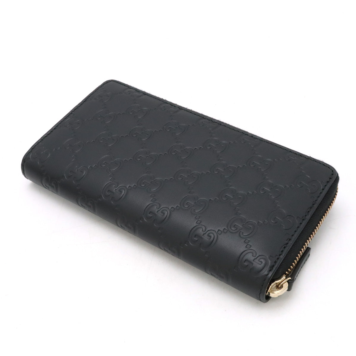 GUCCI Gucci Shima Leather Ribbon Motif Round Zipper Long Wallet 388680 in Pristine Condition