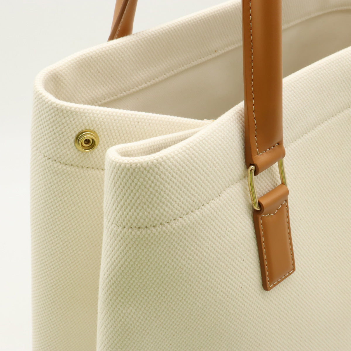 Celine Canvas Leather Horizontal Cabas Tote