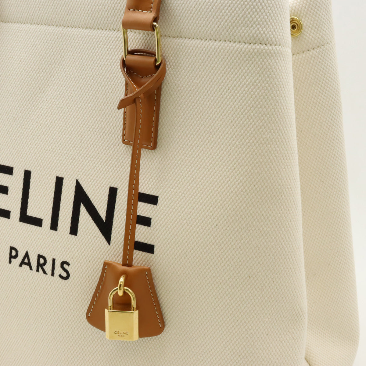 Celine Canvas Leather Horizontal Cabas Tote