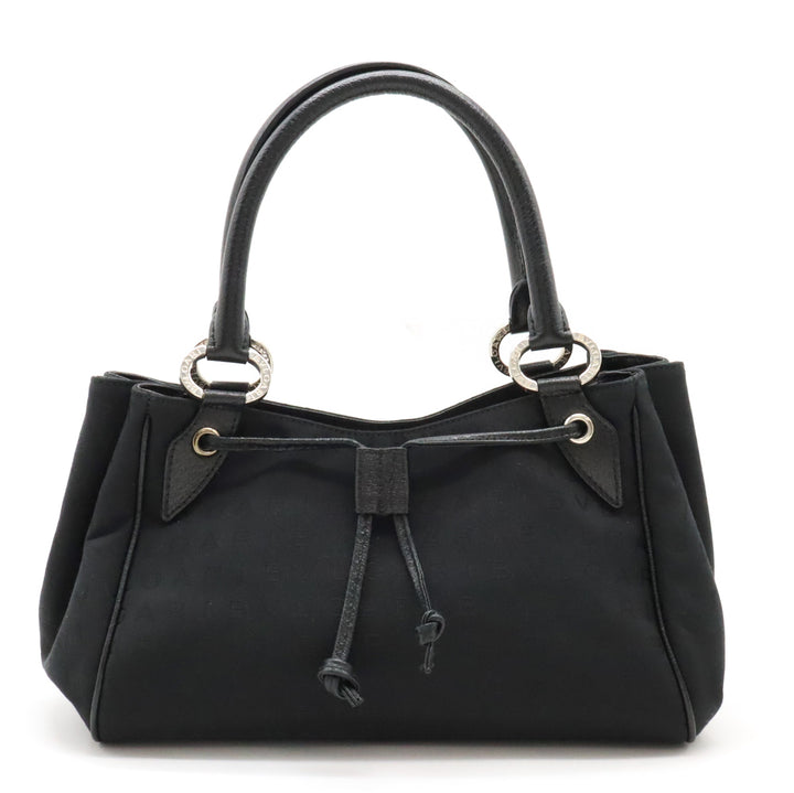 Bvlgari Logo Mania Handbag Black Leather