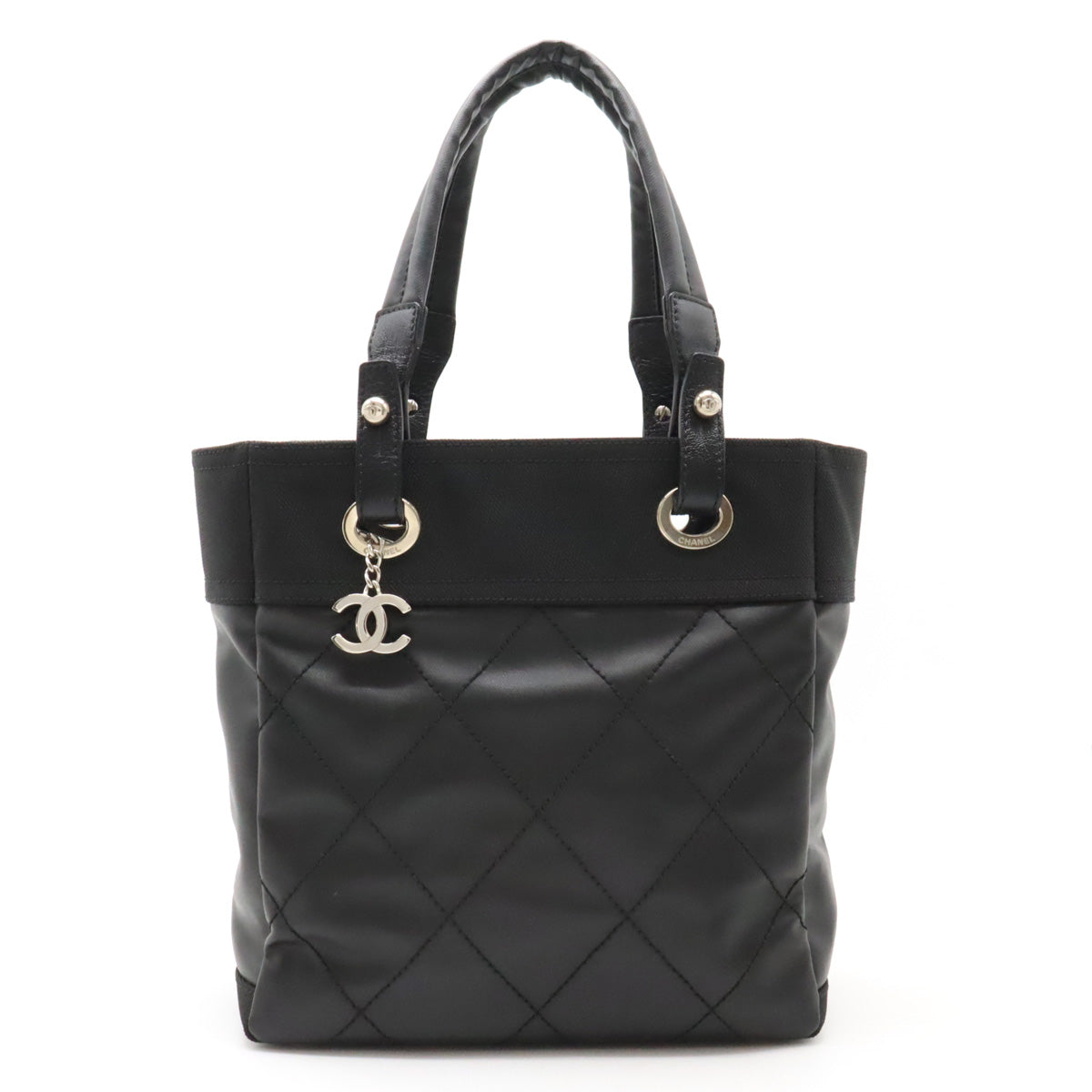 Chanel Paris Biarritz Tote PM Coated Canvas/Leather A34208 in Pristine Condition