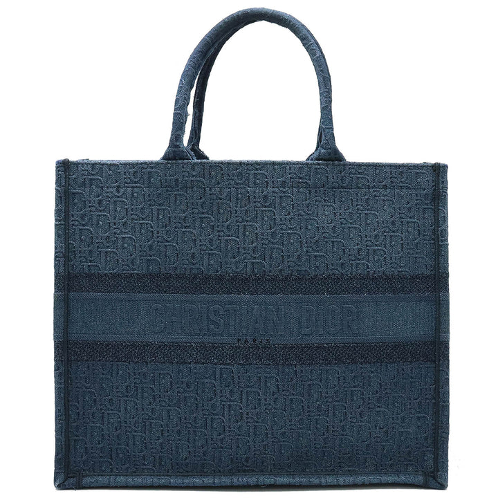 Christian Dior Book Tote Canvas Denim Blue M1286ZWAL in Great Condition