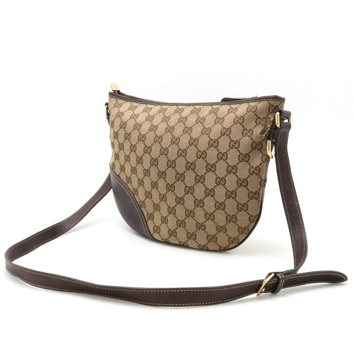 Gucci GG Canvas Leather Shoulder Bag 169998 in Very Good Condition