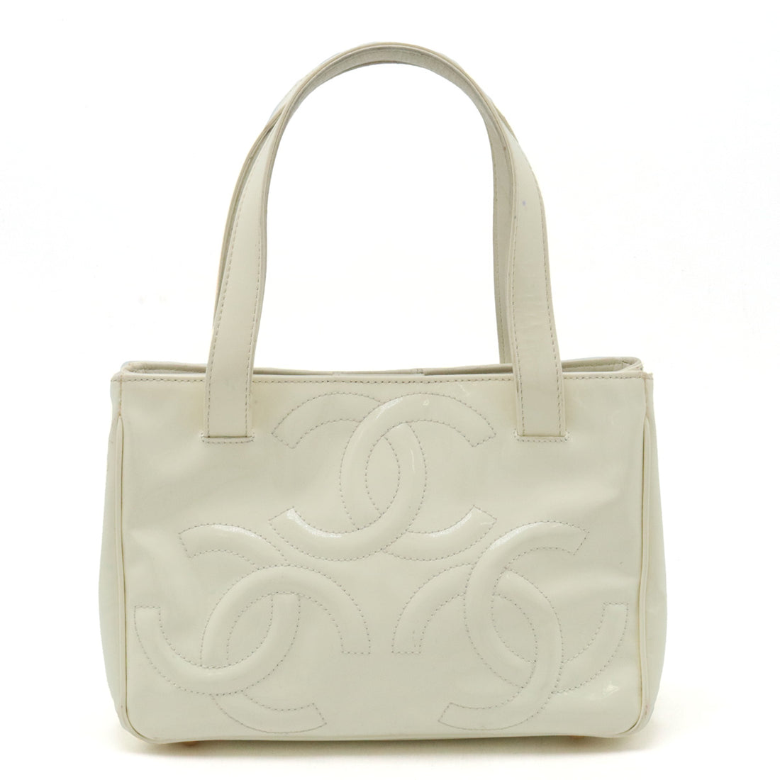 Chanel Triple Coco Mark Enamel Handbag Ivory Gold Hardware