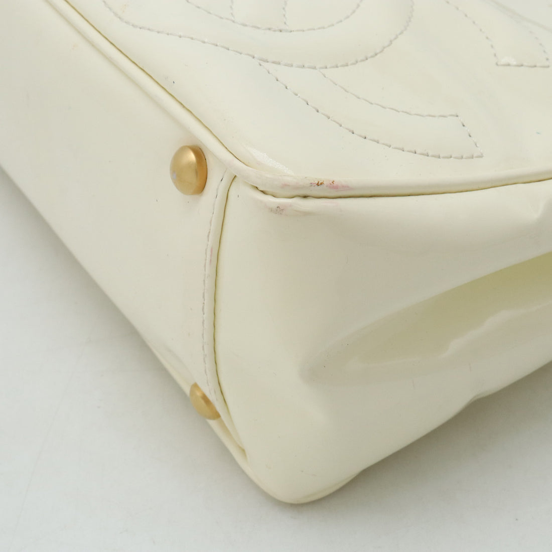 Chanel Triple Coco Mark Enamel Handbag Ivory Gold Hardware