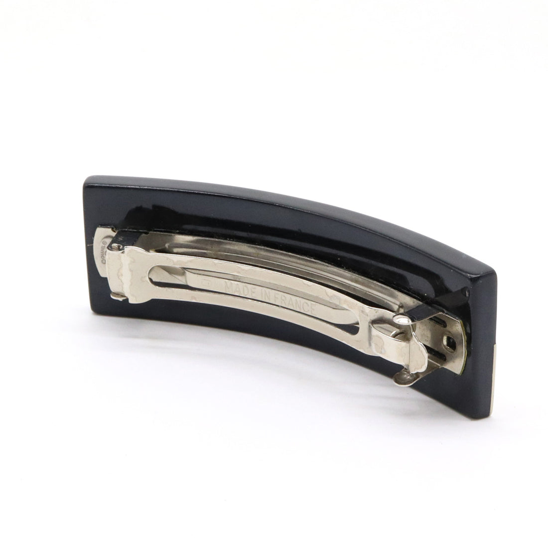 Chanel Logo Hair Clip Black Silver