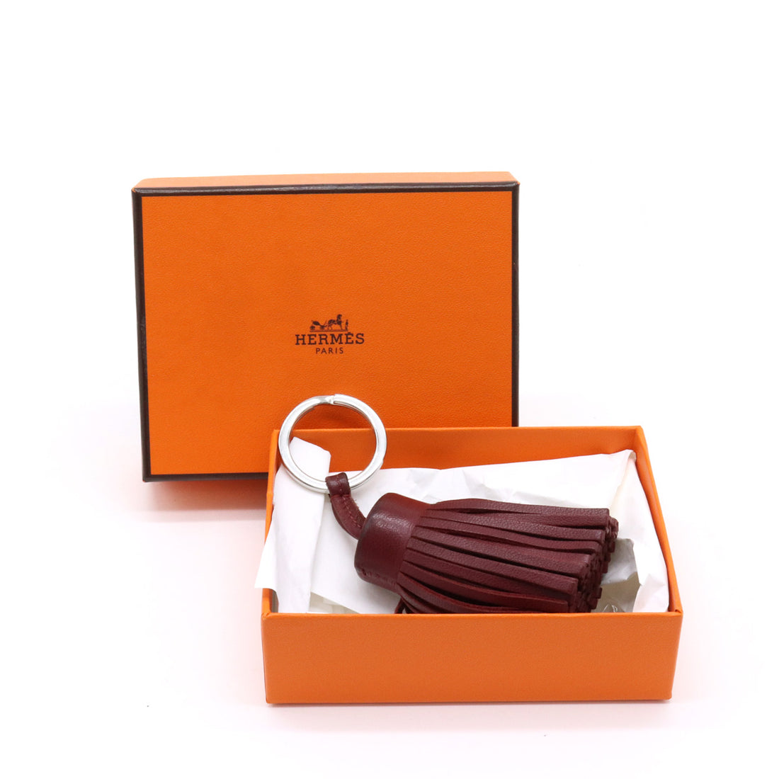 Hermes Carmen Leather Keyring Keychain