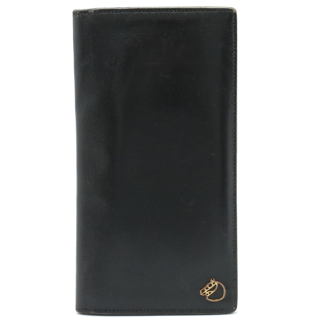 Hermes Box Calf Leather Long Wallet Black