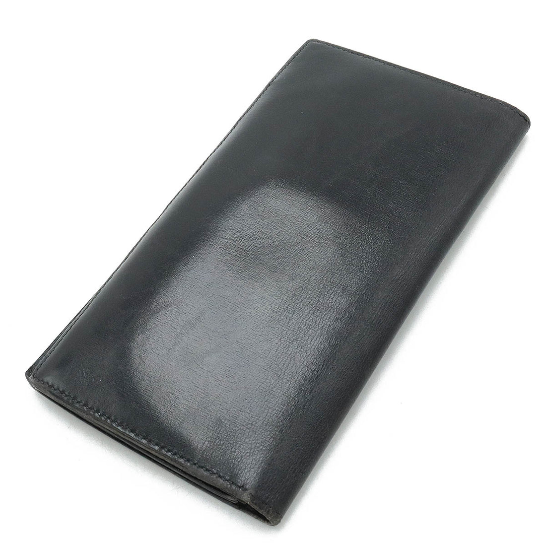 Hermes Box Calf Leather Long Wallet Black