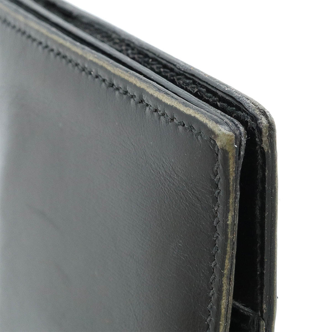 Hermes Box Calf Leather Long Wallet Black