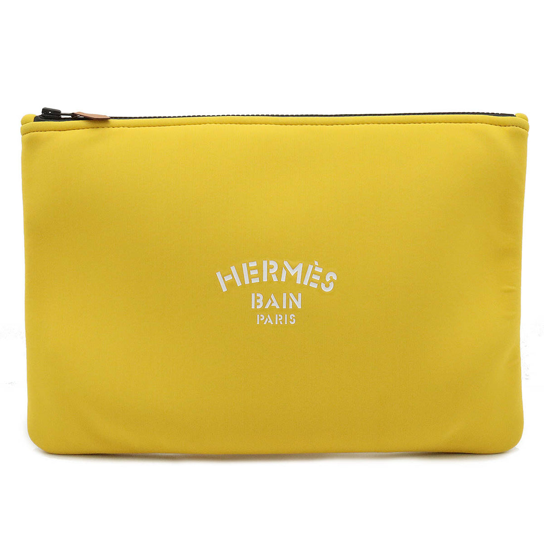 Hermes Neobain GM Clutch Bag Polyamide Elastane Leather Yellow