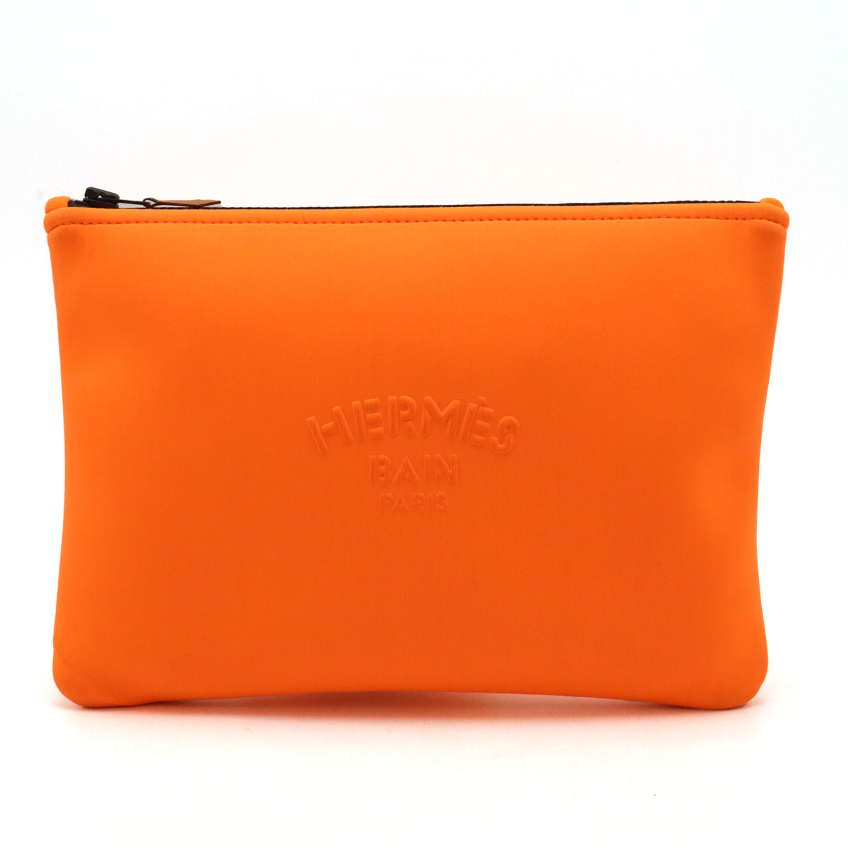 HERMES Neobain MM Clutch Bag Polyamide Orange Black in Very Good Condition