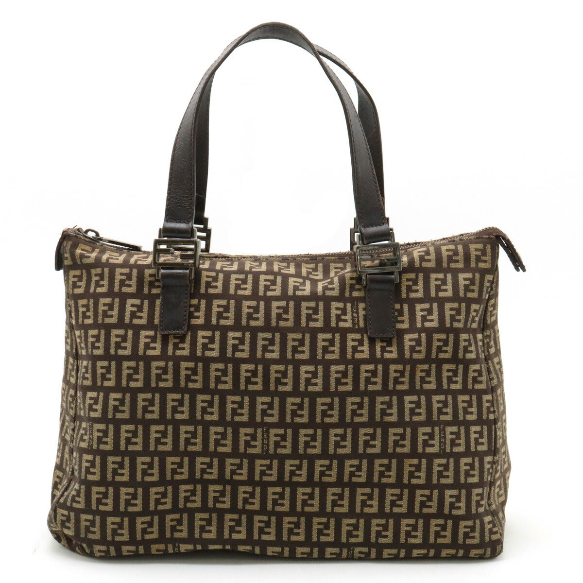 Fendi Zucchino Tote Bag Canvas Leather