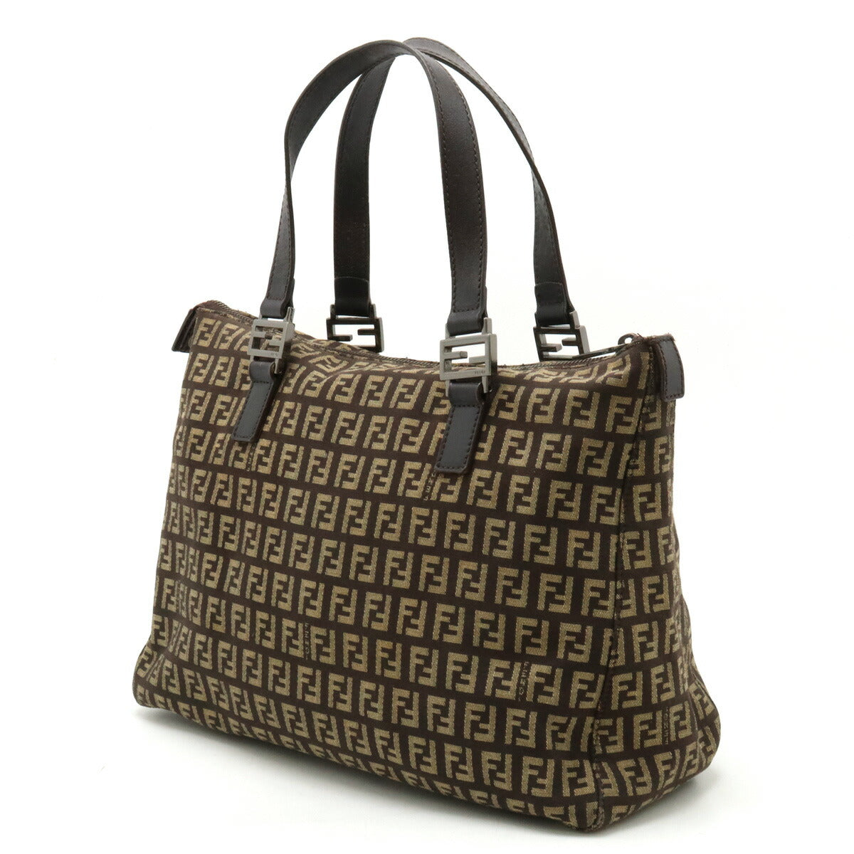 Fendi Zucchino Tote Bag Canvas Leather