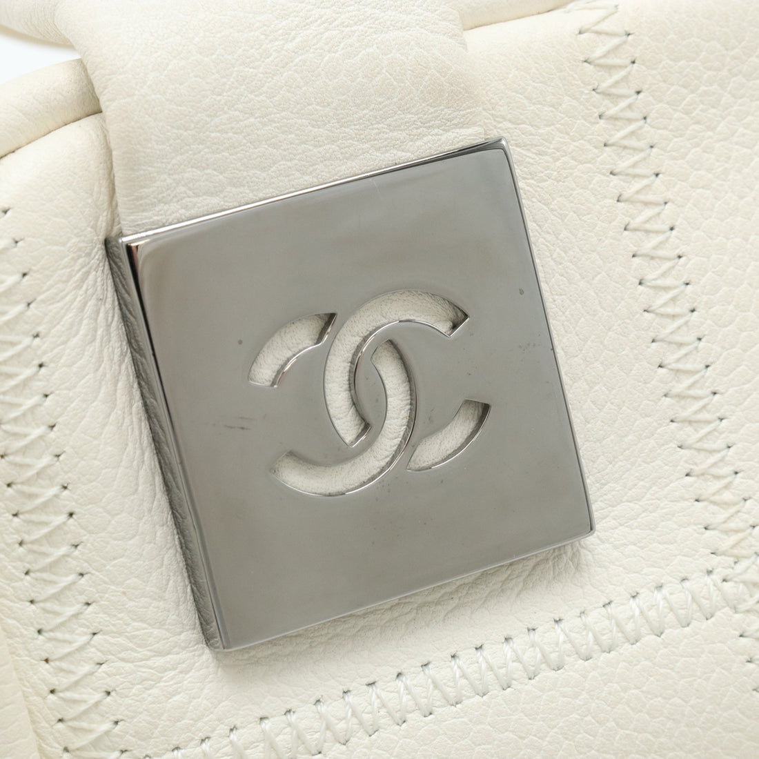 Chanel Leather Chocobar Handbag Mini Boston Bag