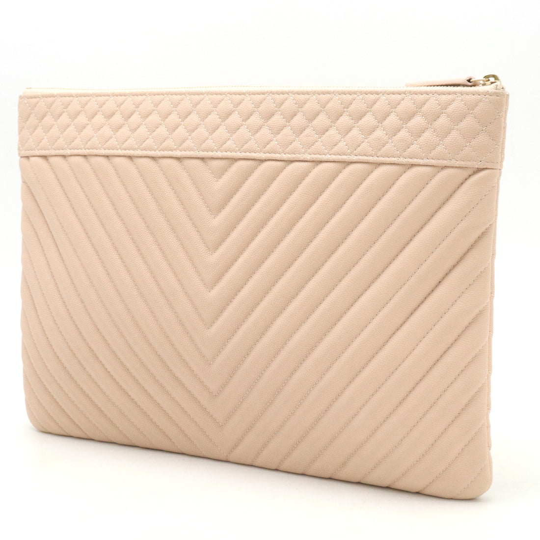 Chanel Chevron V-Stitch Caviar Skin Clutch Bag A69251