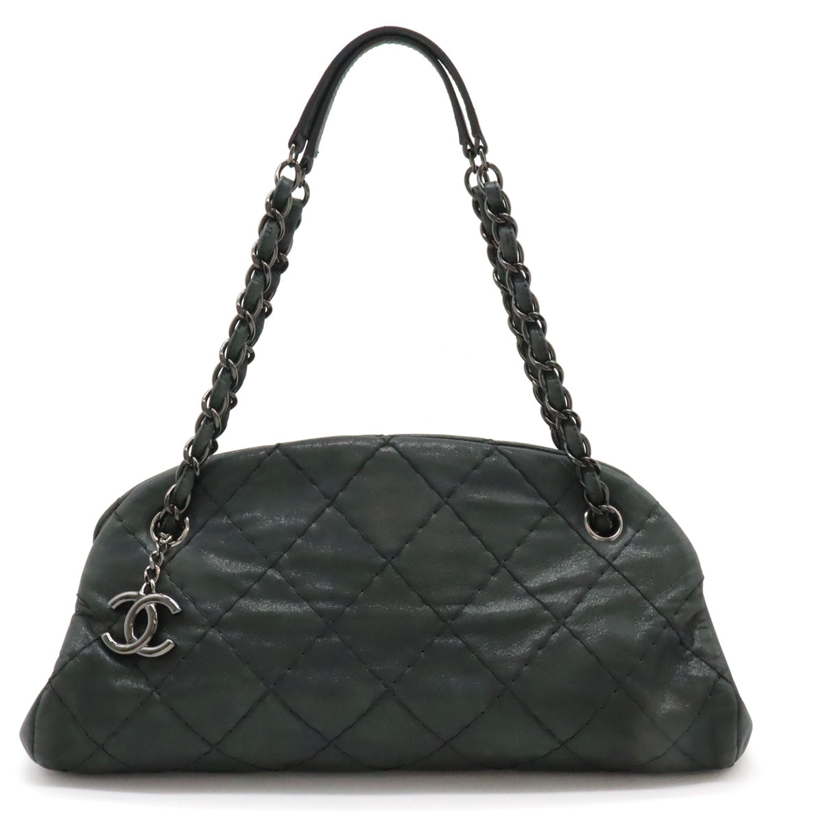 Chanel Sparkle Leather Mademoiselle Matelasse Bowling Bag Shoulder Bag A50556 in Very Good Condition