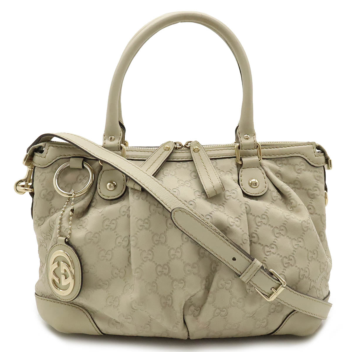 Gucci Sukey Leather Tote Bag Ivory