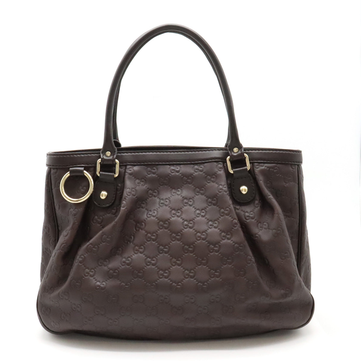 Gucci Sukey Leather Tote Bag Dark Brown