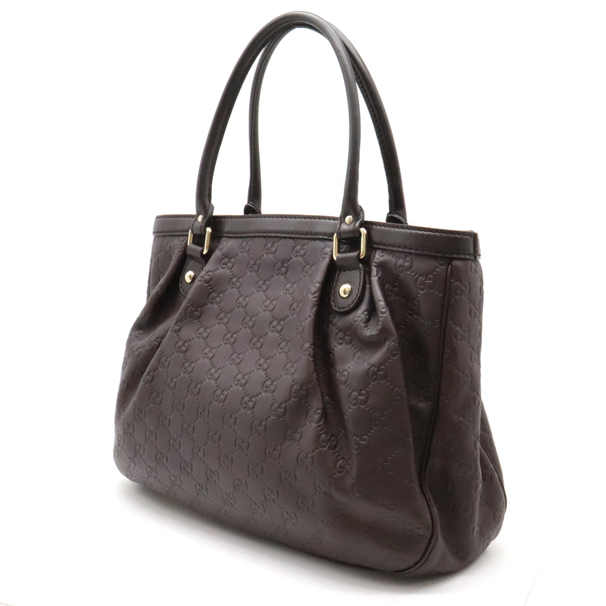 Gucci Sukey Leather Tote Bag Dark Brown