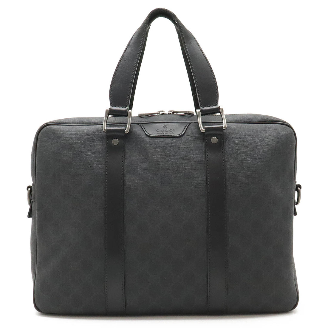 Gucci GG Supreme Business Briefcase Dark Gray Black