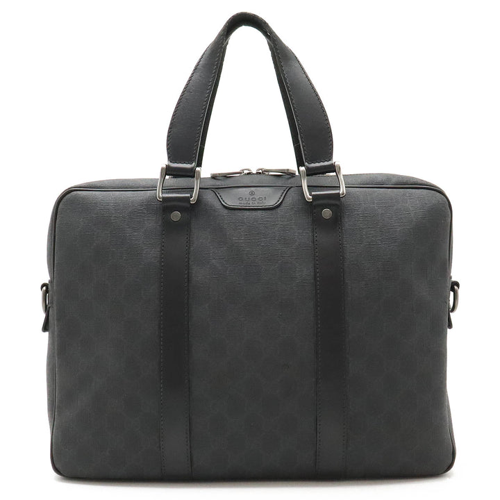 Gucci GG Supreme Business Briefcase Dark Gray Black