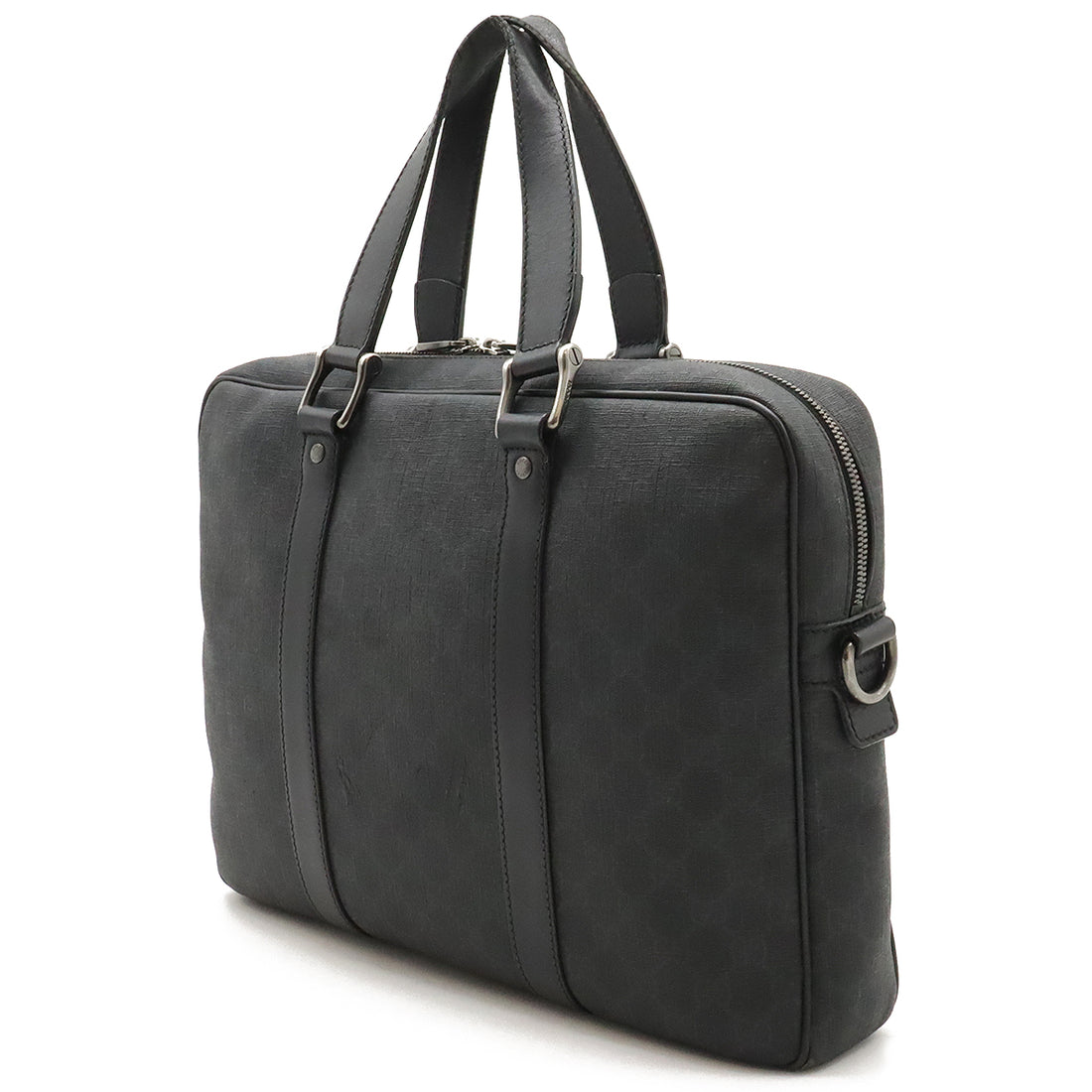 Gucci GG Supreme Business Briefcase Dark Gray Black