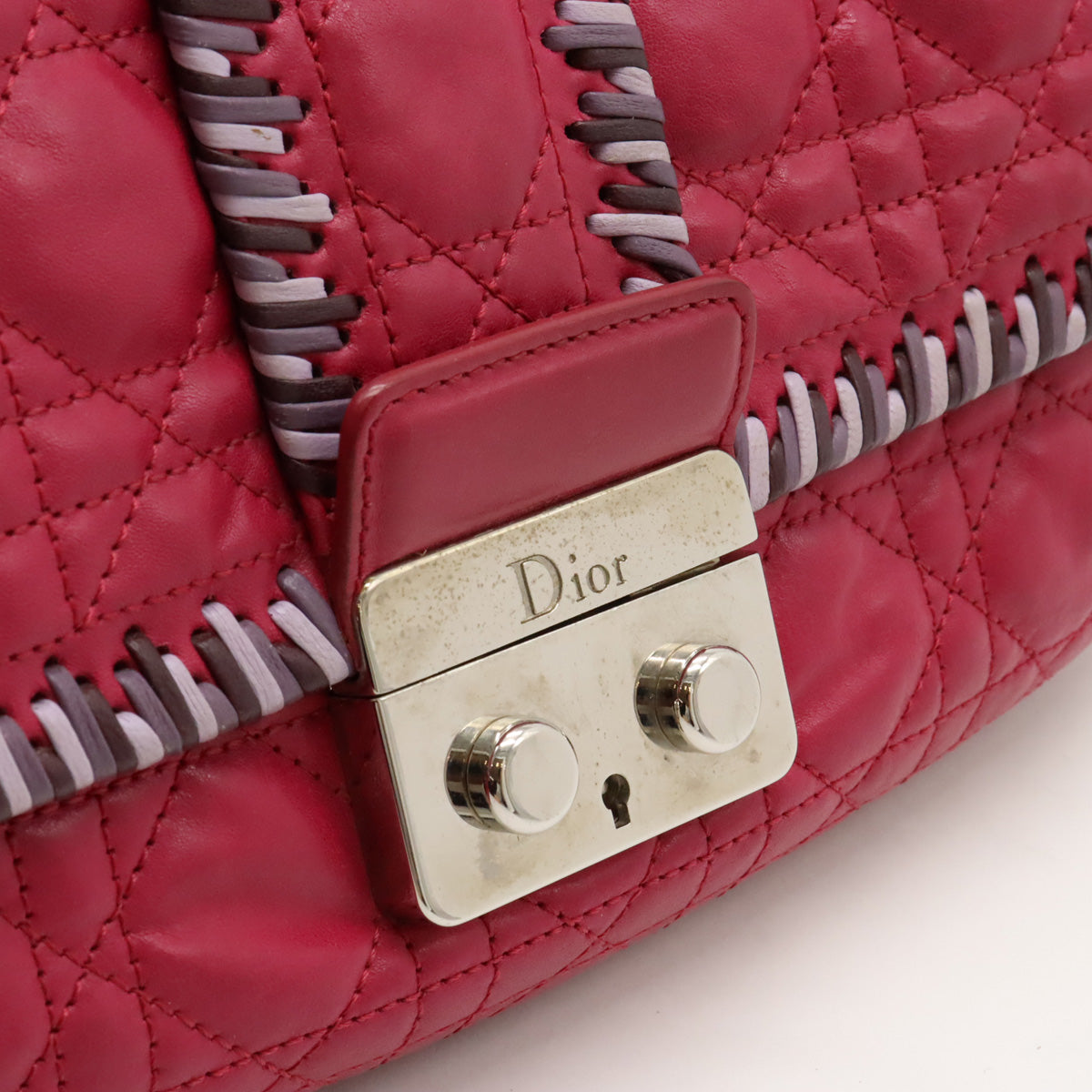 Dior Leather New Lock Cannage Chain Shoulder Bag in Very Good Condition