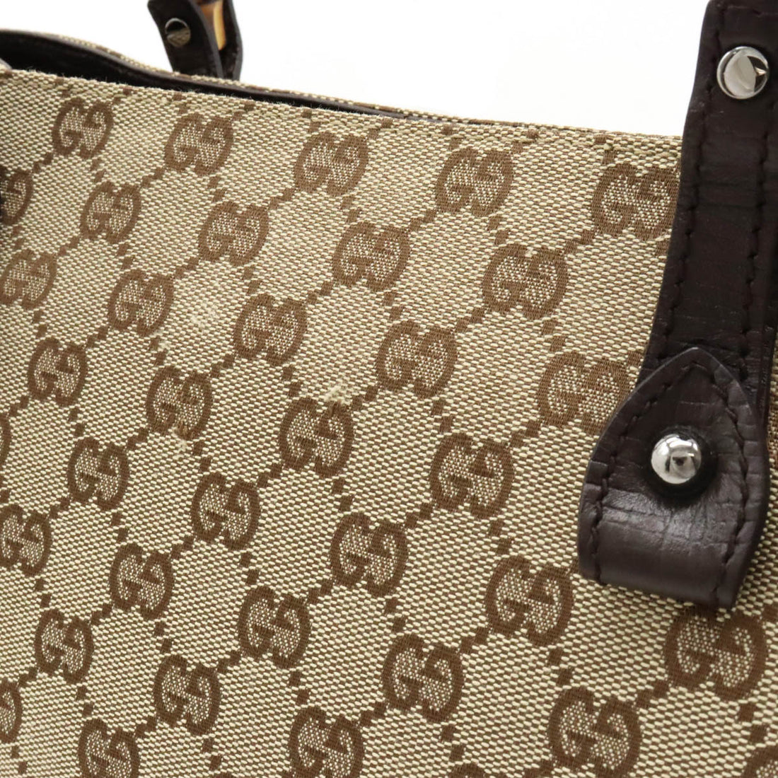 Gucci Bamboo GG Canvas Tote Bag