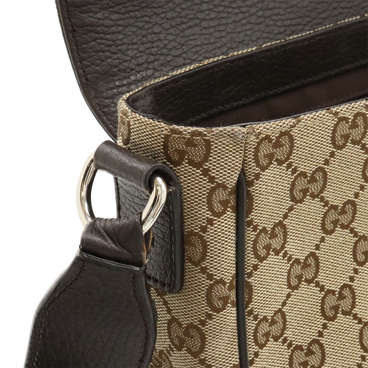 Gucci GG Canvas Leather Shoulder Bag 449172