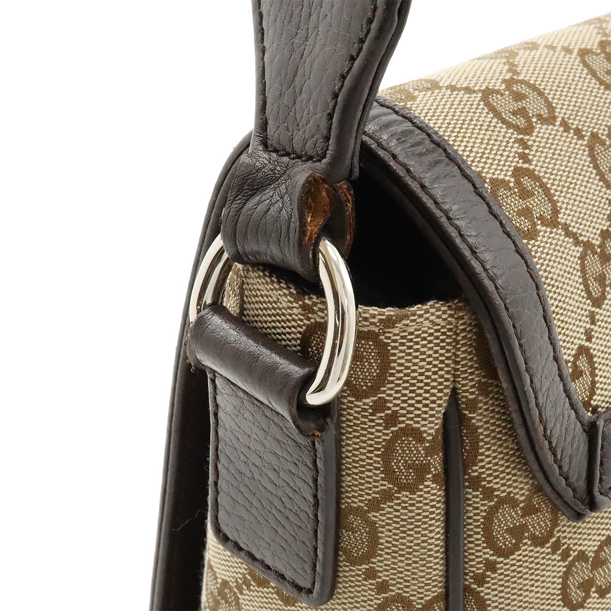 Gucci GG Canvas Leather Shoulder Bag 449172