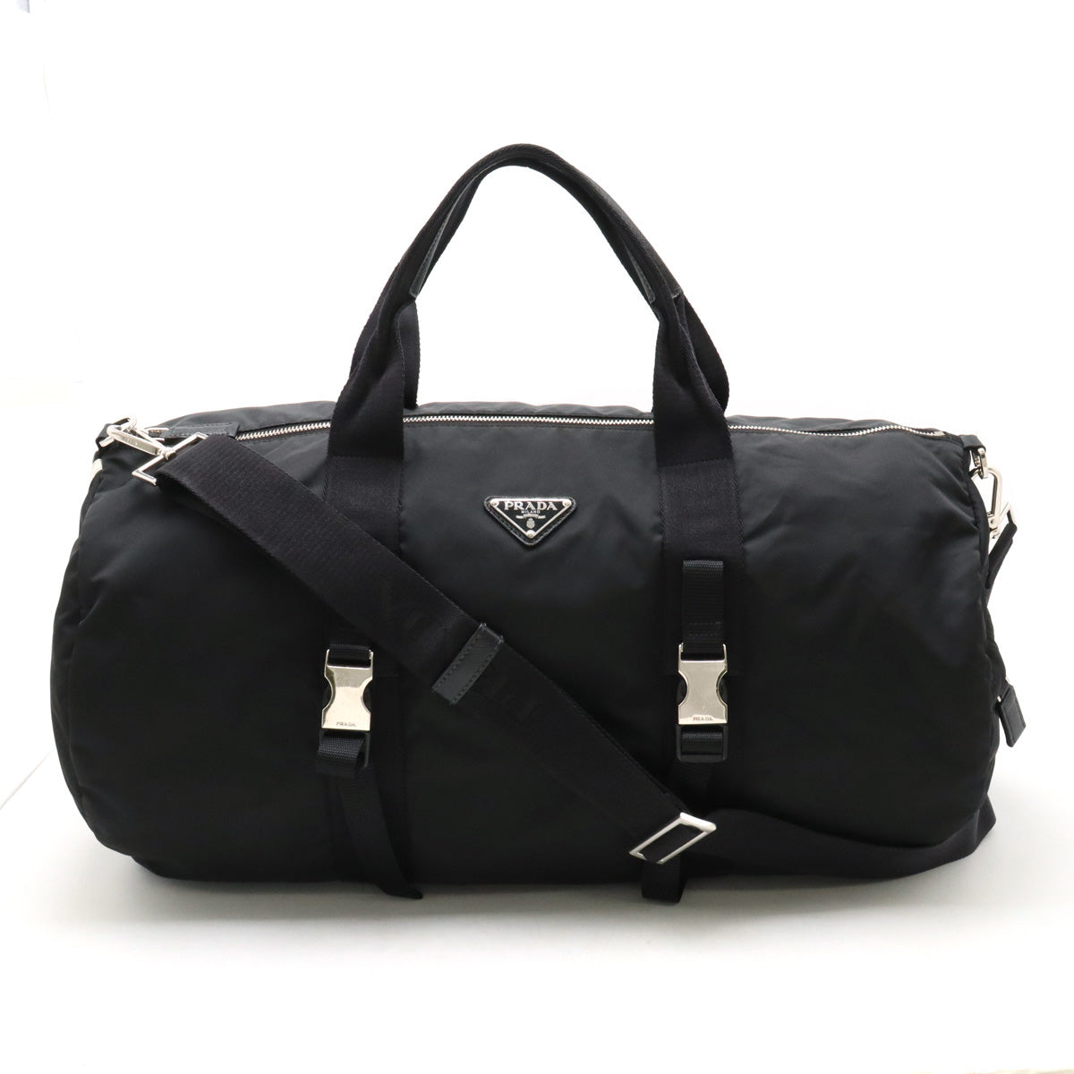 Prada Adidas Collab Nylon Leather Duffel Bag