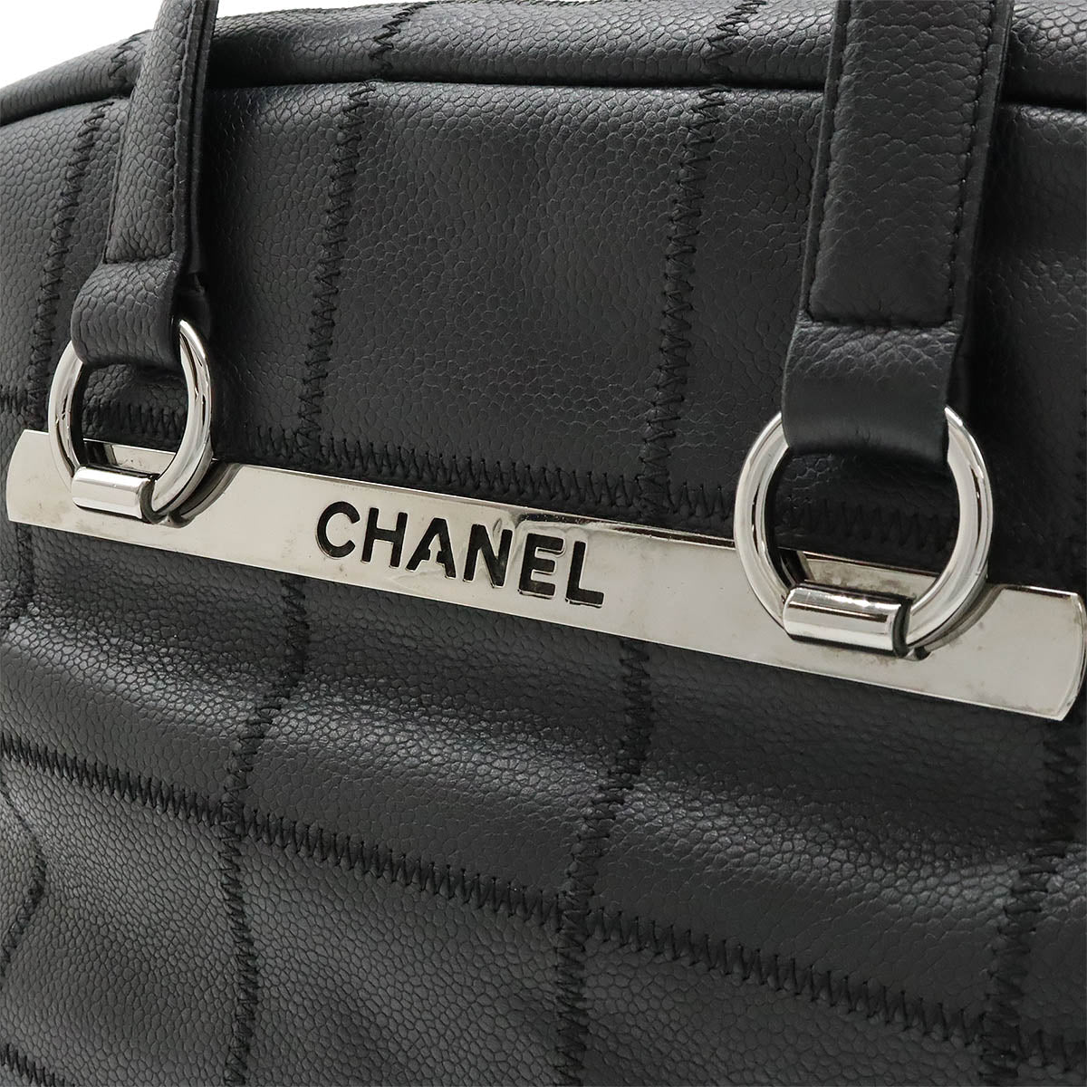 Chanel Caviar Skin Chocobar Mini Boston Shoulder Bag in Very Good Condition