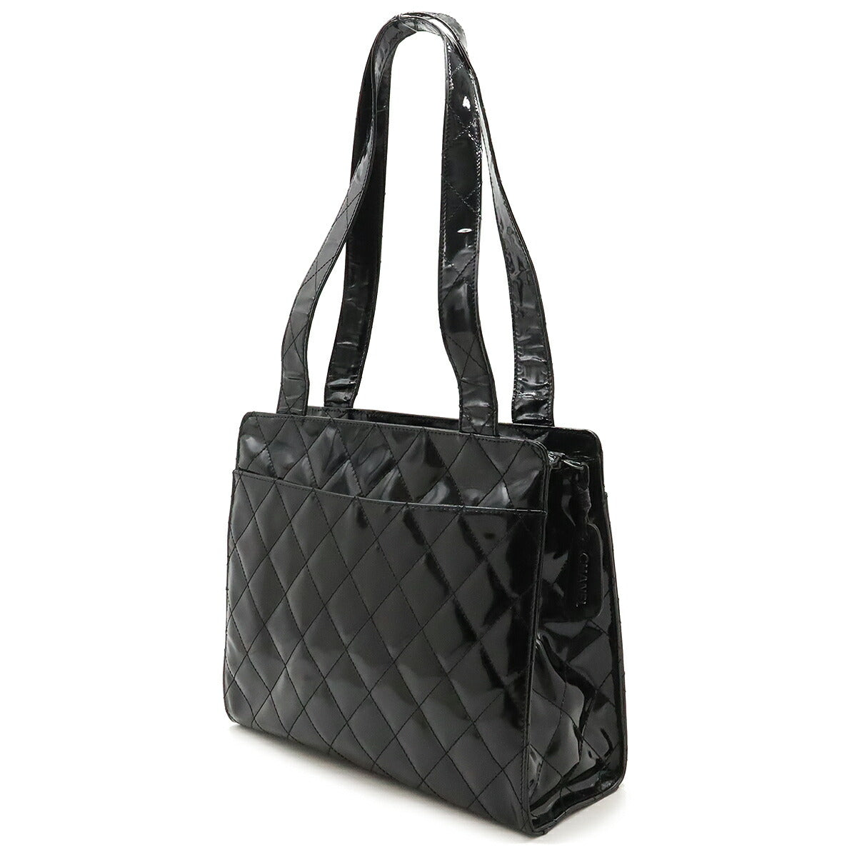 Chanel Patent Leather Matelasse Coco Mark Tote Bag