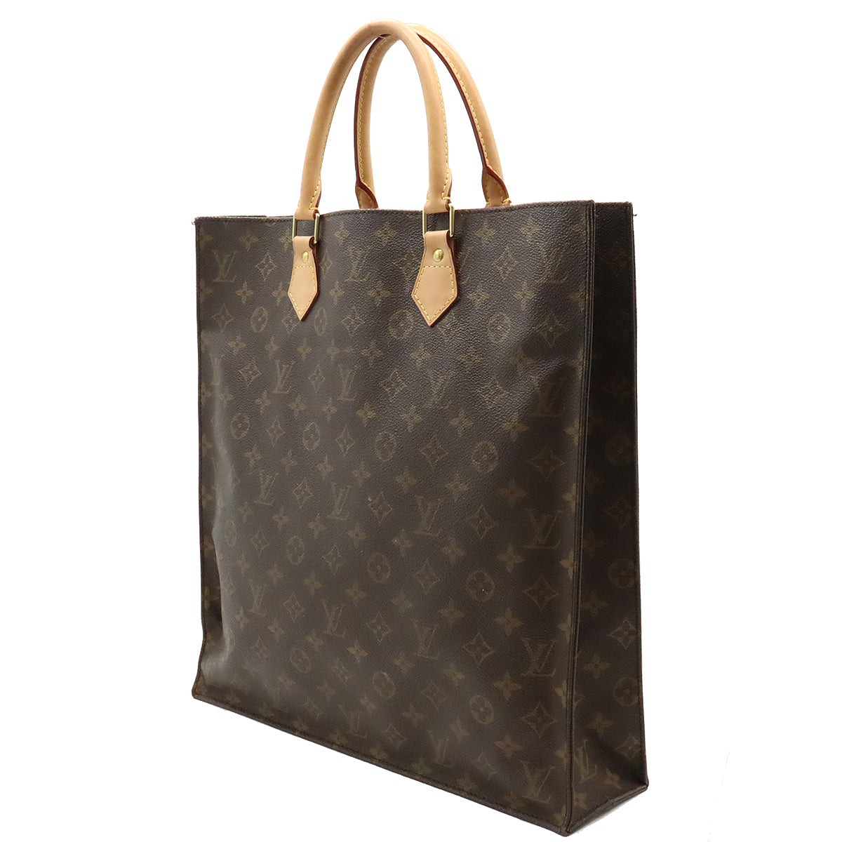 Louis Vuitton Monogram Sac Plat Tote Bag M51140 in Very Good Condition