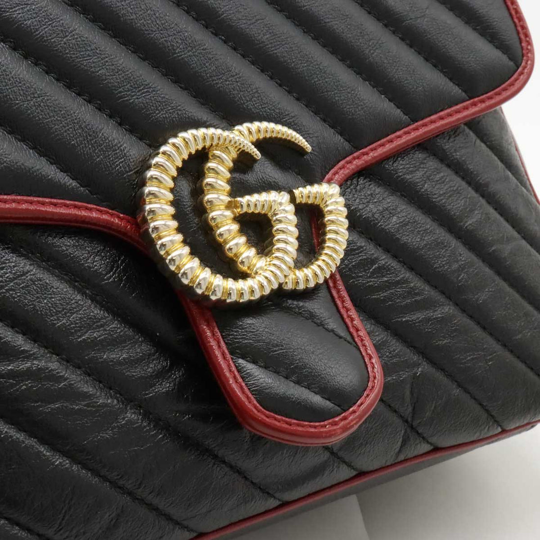 Gucci Leather GG Marmont Top Handle Bag 2WAY