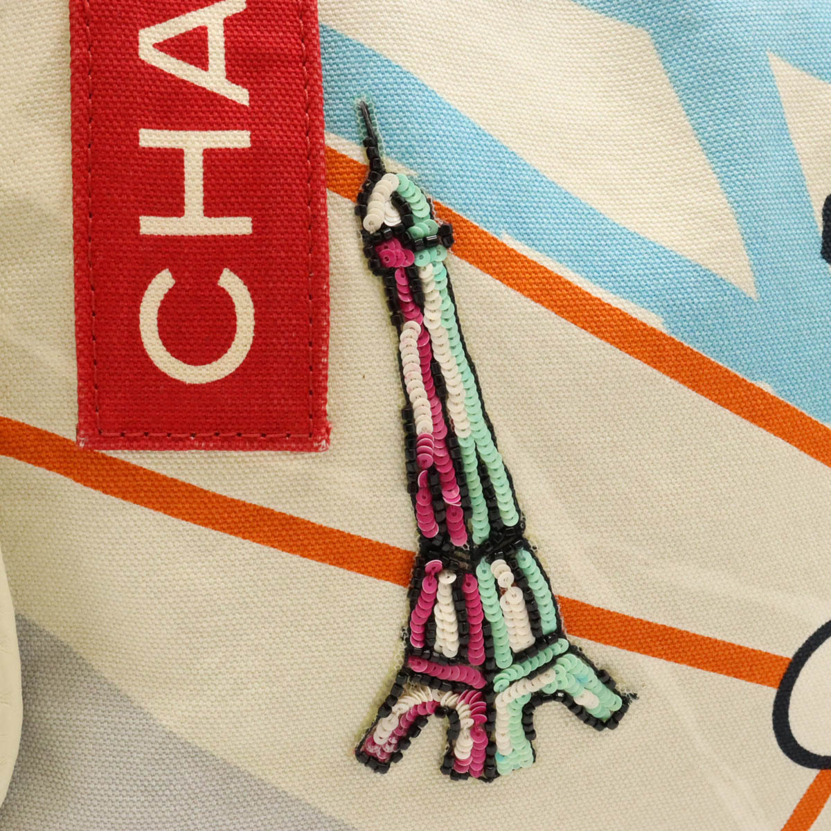 Chanel Canvas Sequin Cruise Line Paris Map Tote Bag